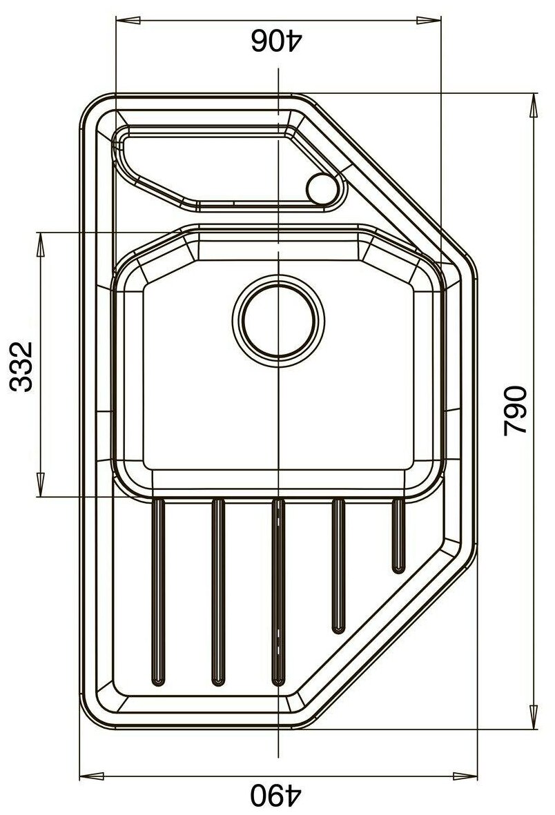 Врезная кухонная мойка 79 см GranFest Corner GF-C800E песок - фотография № 2