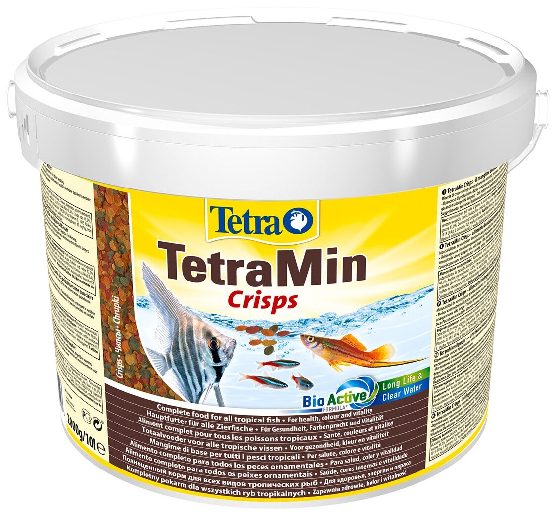 Корм Tetra TetraMin Pro Crisps для всех видов рыб, чипсы, 10 л (ведро)