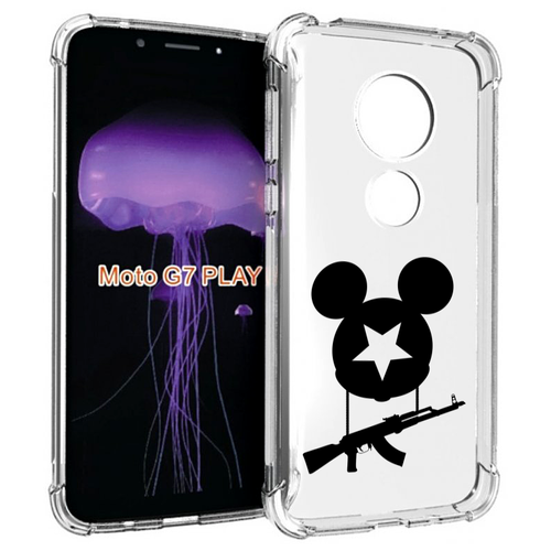 Чехол MyPads АК Микки для Motorola Moto G7 Play задняя-панель-накладка-бампер чехол mypads злой микки для motorola moto g7 play задняя панель накладка бампер