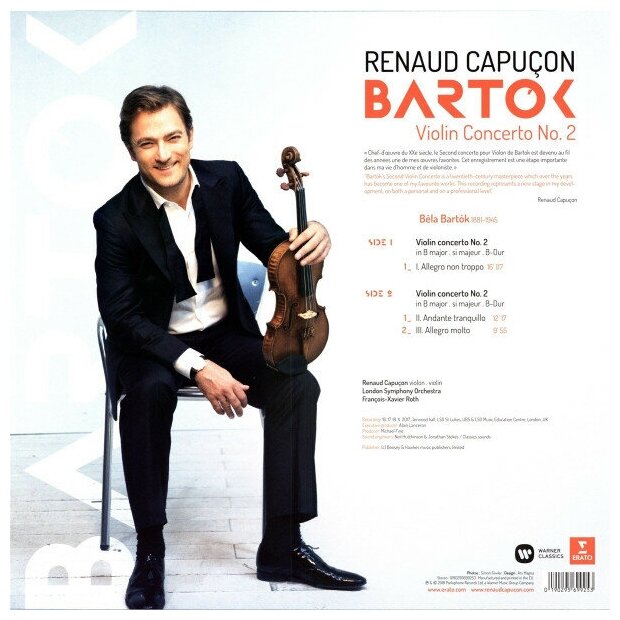 Bartok BartokRenaud Capucon - : Violin Concertos Nos. 1 2 Warner Music - фото №2