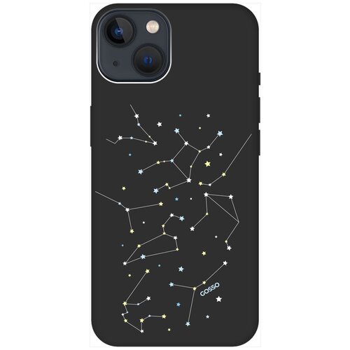 Силиконовый чехол на Apple iPhone 14 / Эпл Айфон 14 с рисунком Constellations Soft Touch черный силиконовый чехол на apple iphone 14 эпл айфон 14 с рисунком cosmofoxes soft touch черный