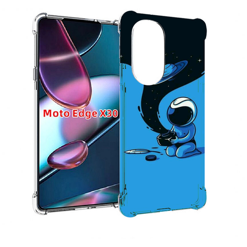 Чехол MyPads космос из черной краски для Motorola Moto Edge X30 задняя-панель-накладка-бампер