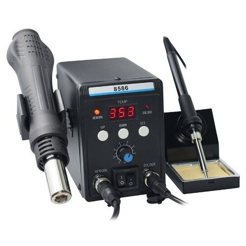 Паяльная станция Eruntop 8586 Black 2в1 с паяльником термо феном и цифровой индикацией 425000₽