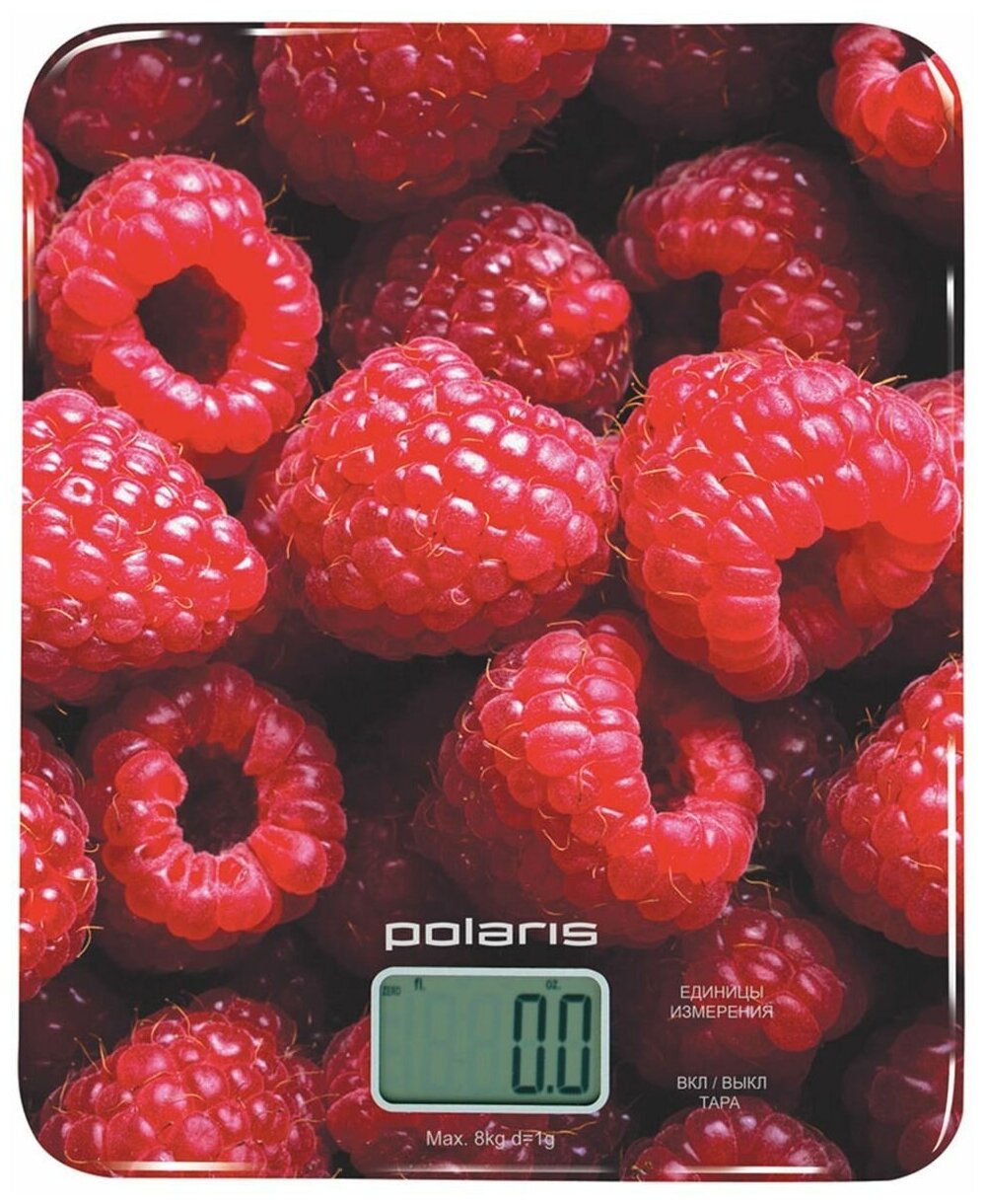 Весы кухонные электронные, Polaris, PKS 0832DG Raspberry, платф, точн 1 г, до 8 кг, 005052