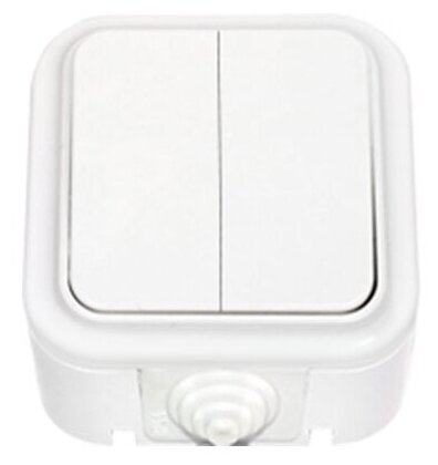 фото Выключатель Bylectrica пралеска аква двухклавишный, степень защиты ip54