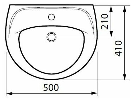 Раковина для ванной Jika Lyra 60см с отв. в центре (1427.2 000 104)