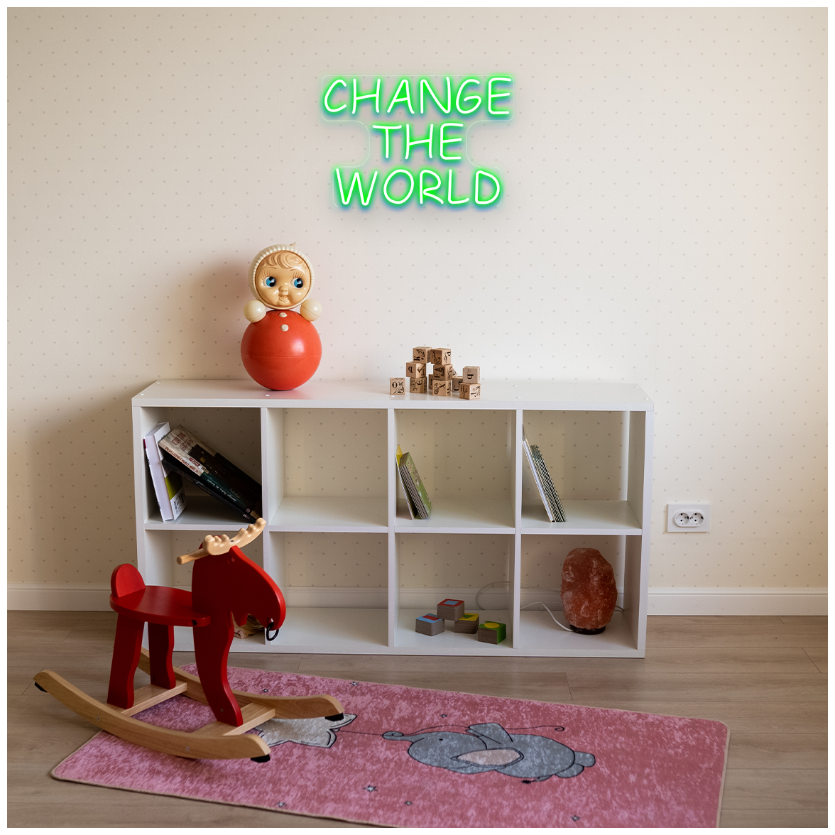 Светильник неоновый Change the world Измени мир, 50х34 см - фотография № 3
