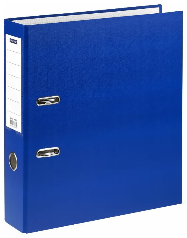 Папка-регистратор OfficeSpace 75 мм, бумвинил, с карманом на корешке, синяя (340059)
