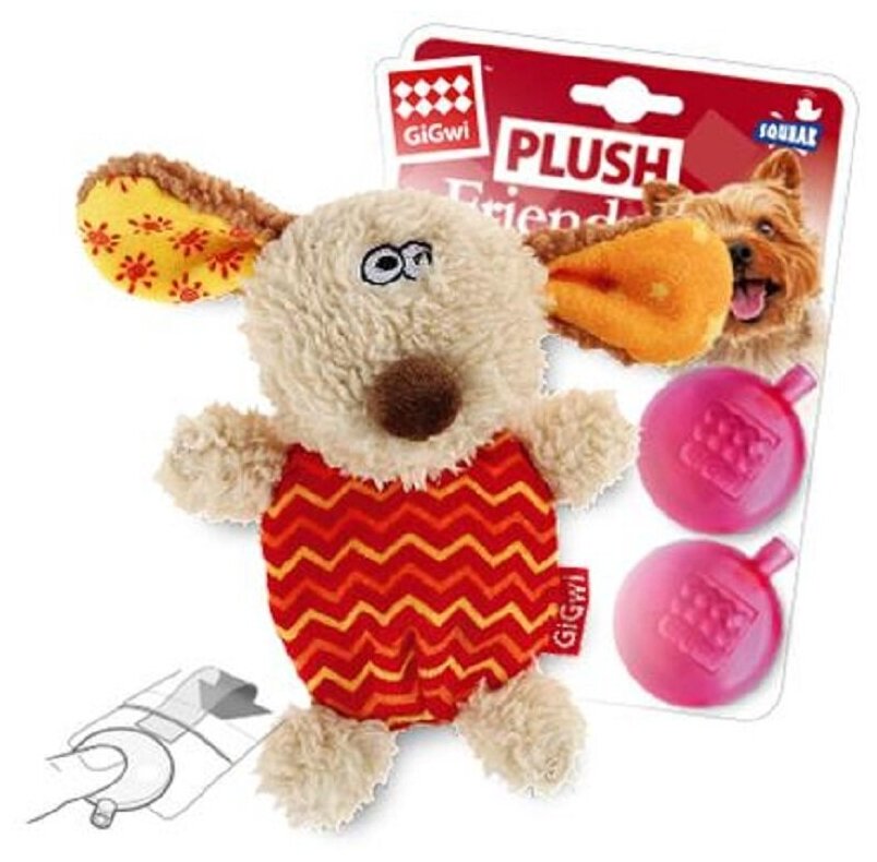 Игрушка для собак PLUSH FRIENDZ собачка С 2-МЯ сменным пищалками 13 СМ