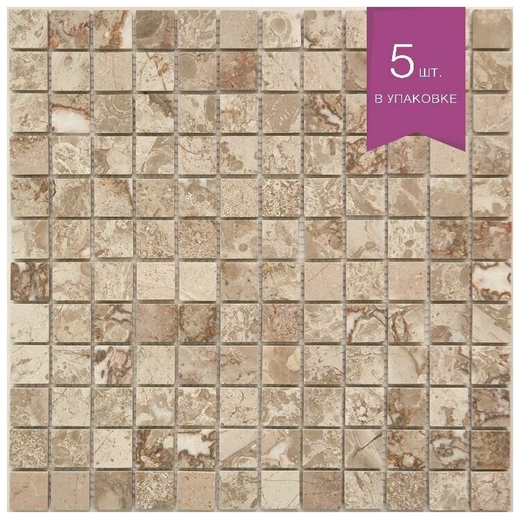 Мозаика каменная NS mosaic KP 722 298х298 чип 23x23 уп 5 шт