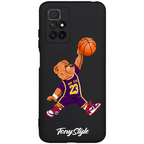 Черный силиконовый чехол для Xiaomi Redmi 10 Tony Style баскетболист с мячом черный силиконовый чехол tony style для xiaomi redmi 9t tony style баскетболист с мячом для сяоми редми 9т
