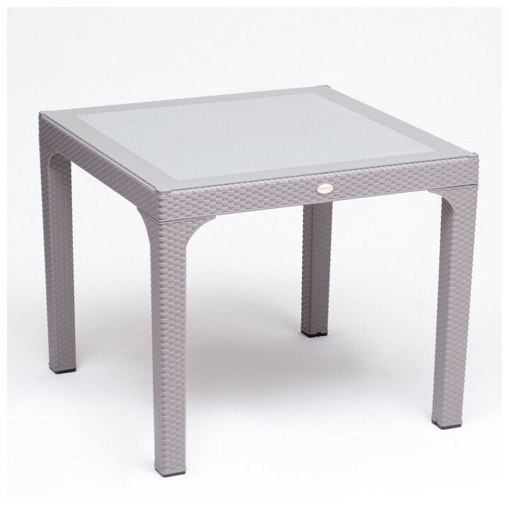 фото Стол садовый "Ротанг" 90 х 90 х 74 см серый