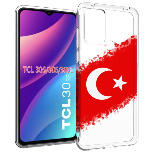 Чехол MyPads флаг Турции для TCL 30SE / TCL 305 / TCL 306 / TCL 30E задняя-панель-накладка-бампер