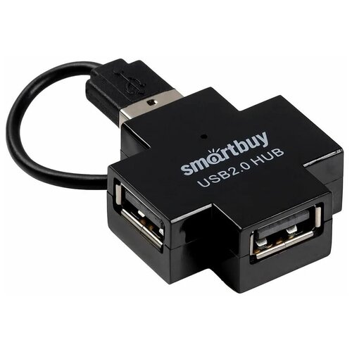 USB - Xaб Smartbuy 4 порта, чёрный (SBHA-6900-K) (1/5) usb концентратор smartbuy разветвитель sbha 6900 b 4 порта синий