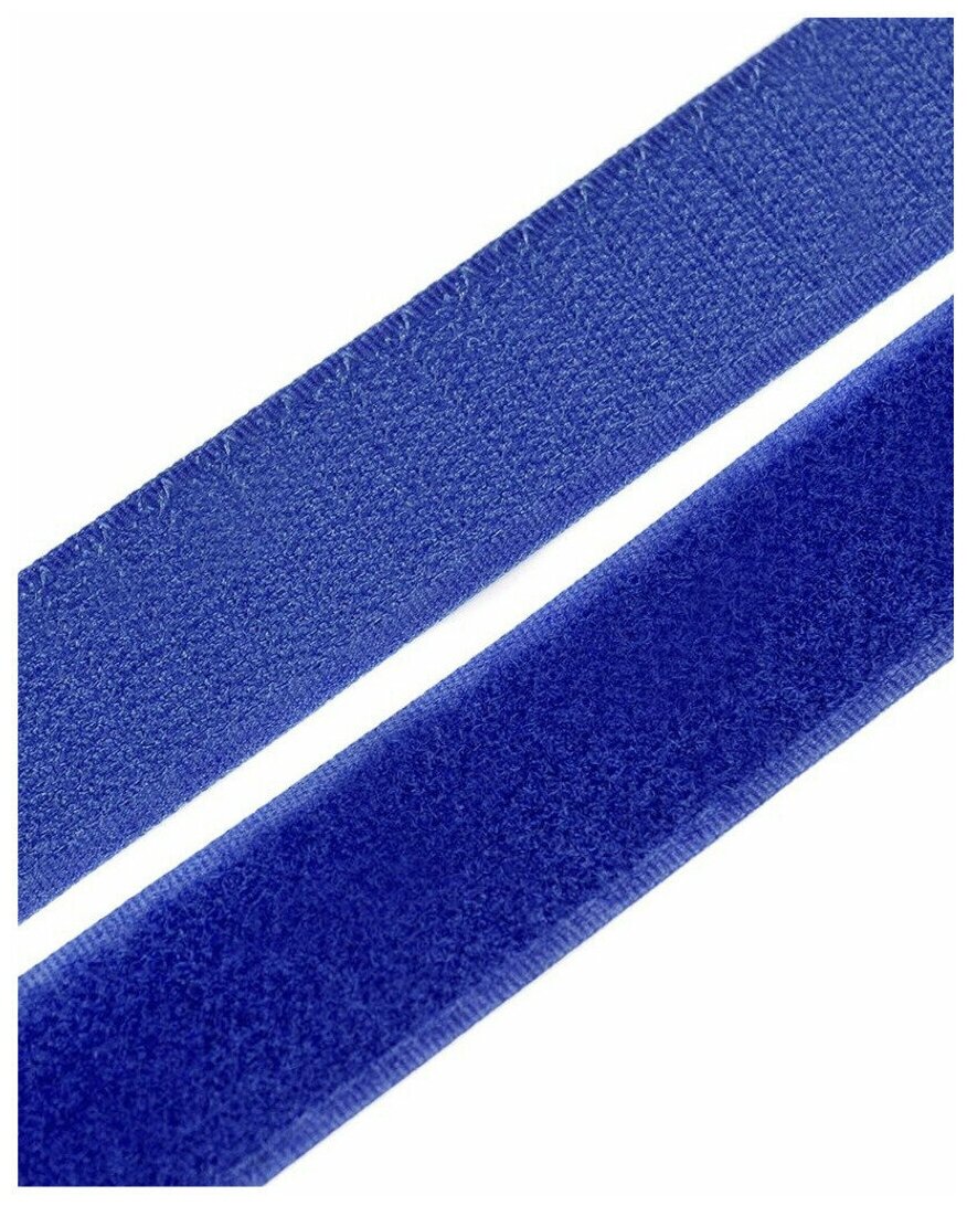 Лента контактная (липучка) пара петля и крючок, 25 мм*2 м, синяя
