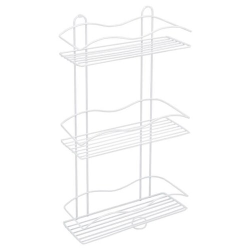 Полка прямая для ванной volna 3-х уровневая 30х125х54см белая 4128₽