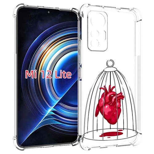 Чехол MyPads сердце в клетке для Xiaomi 12 Lite задняя-панель-накладка-бампер чехол mypads сердце в клетке для xiaomi civi 2 задняя панель накладка бампер