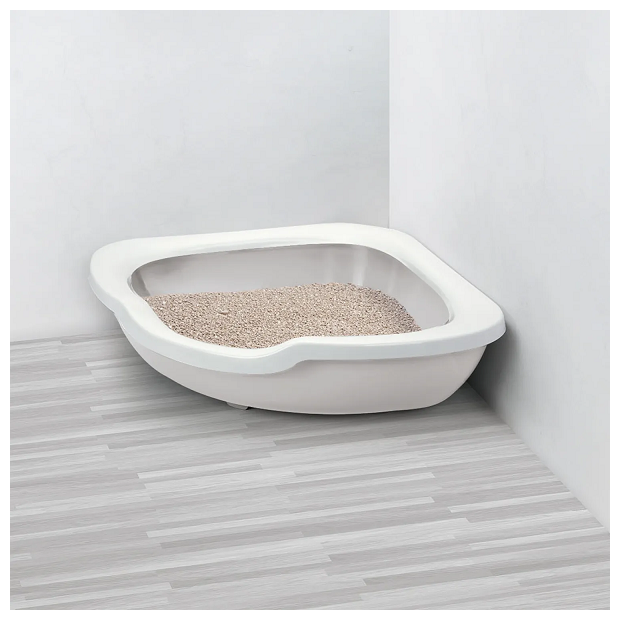 IMAC туалет-лоток для кошек угловой FRED 51х51х15,5h см, светло-серый . - фотография № 5