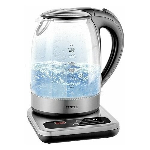 Чайник Centek CT-0031 стекло 17л 2200Вт платформа внутренний LED дисплей 6 режимов 325900₽