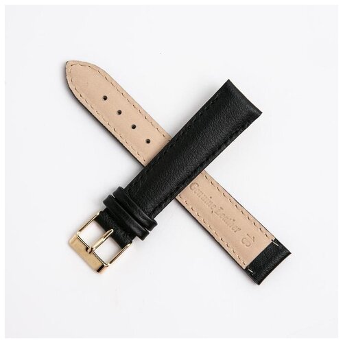 фото Ремешок для часов, мужской, 18 мм, натуральная кожа, черный straps