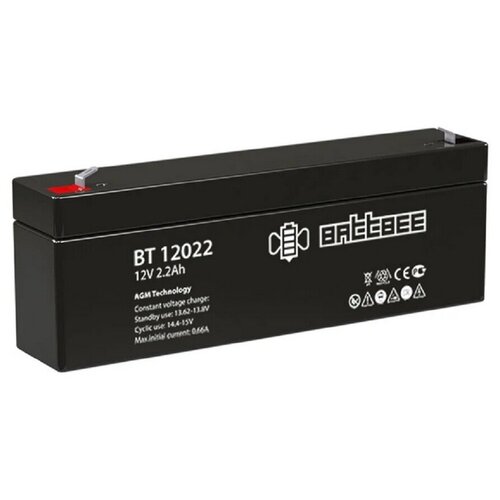 Аккумулятор Battbee BT-12022 (12В, 2.2Ач / 12V, 2.2Ah / вывод F1) аккумулятор battbee bt 1240 12в 40ач 12v 40ah вывод болт гайка 6 5