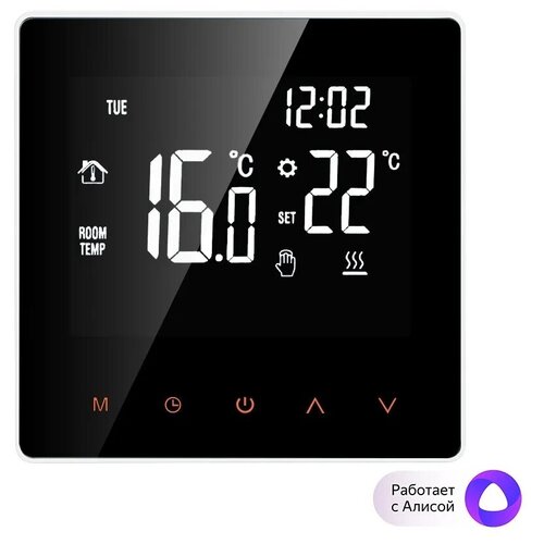 Терморегулятор для теплого пола с Wi-Fi BixtonHeat LT1 / Сенсорный программируемый регулятор температуры / Термостат