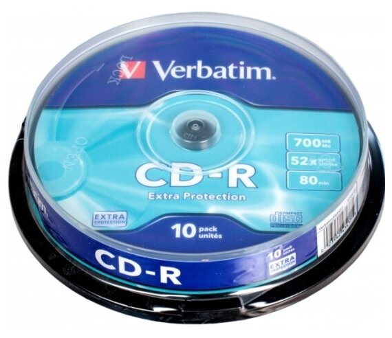 Диск VERBATIM CD-R 80 52x DL CB/10