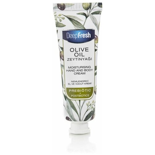 Увлажняющие крем для рук и тела с оливковым маслом, с пребиотиками и постбиотиками Оливковое масло, Deep Fresh, 50 мл