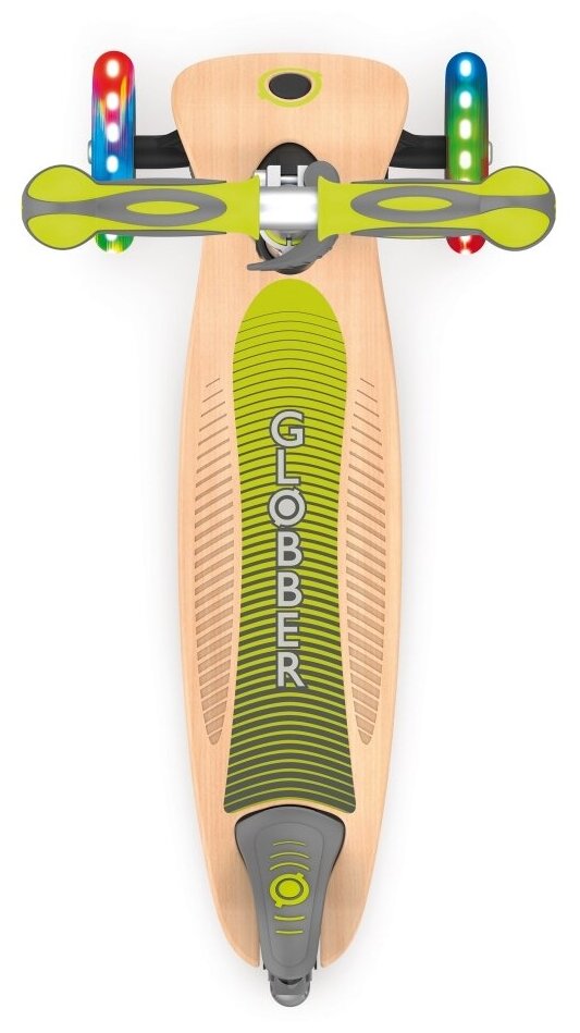 Детский самокат 3-колесный GLOBBER Primo Foldable Wood Lights , пастельно-зеленый - фото №3