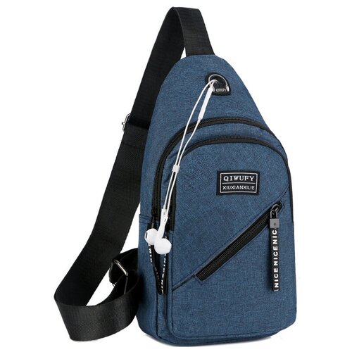 фото Сумка на плечо цвет синий длина ремня 100см нет бренда