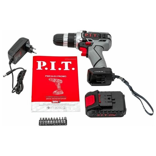 Дрель-шуруповерт Pit PSR18-D3 Promo 20 В 3501350 обмин 1х15 Ач Li-ion 30 Нм Pit 910378 372300₽