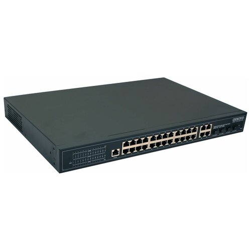 Управляемый L2 PoE коммутатор Osnovo SW-8244/L(400W) 4 RJ45 PoE + 4 x GE Combo Uplink, до 30W на порт, суммарно до 400W