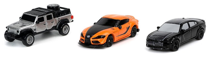 Набор машинок Jada Toys Форсаж 1.65" 2020 Jeep Gladiator, 2019 Dodge Charger SRT Hellcat Widebody, 2020 Toyota Supra 32481