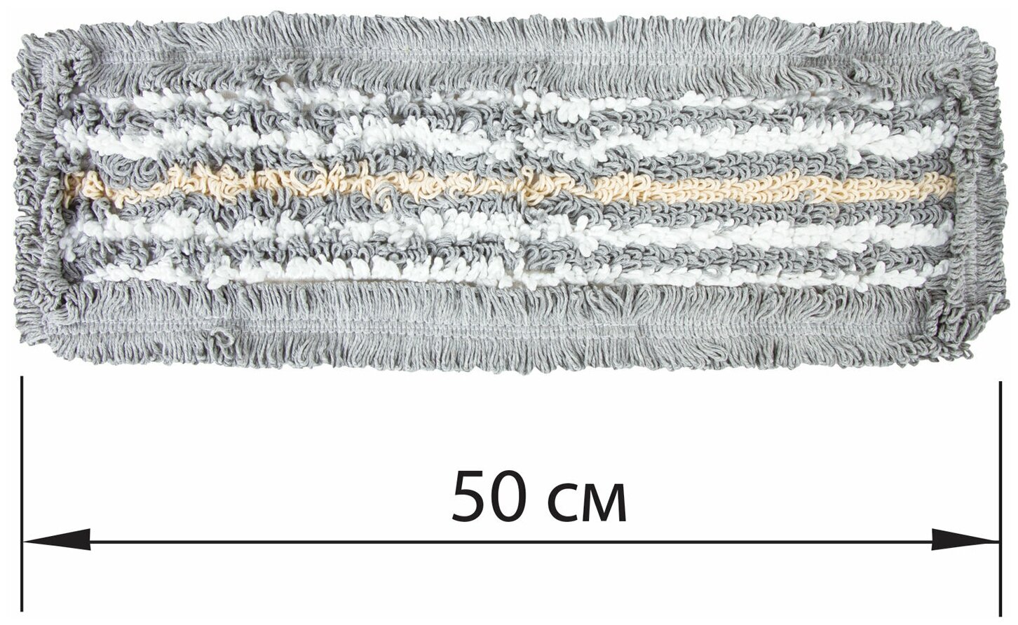 фото Насадка МОП плоская для швабры/держателя 50 см, ТИП У/К, хлопок/микрофибра, СЕРАЯ, LAIMA EXPERT, 606630, ТВ-20-13