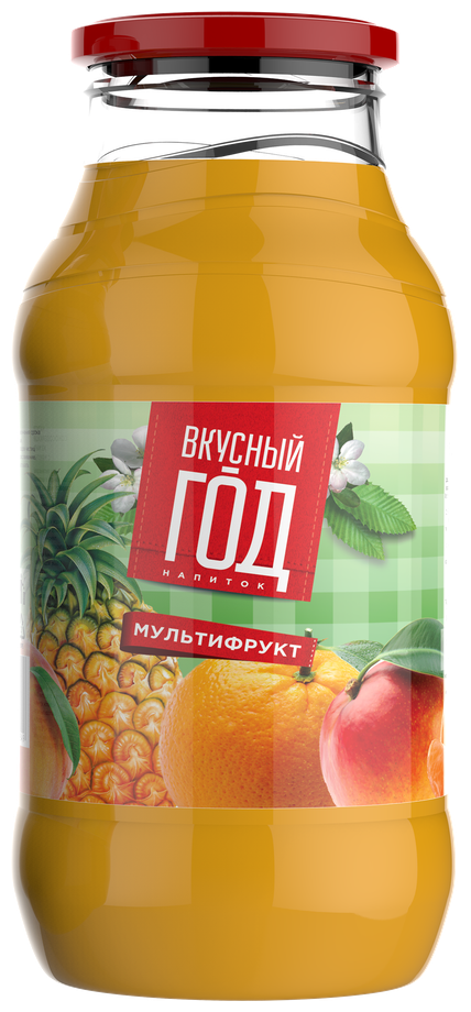 Напиток BARINOFF "Вкусный год" Мультифруктовый с мякотью 1,8 л - фотография № 3