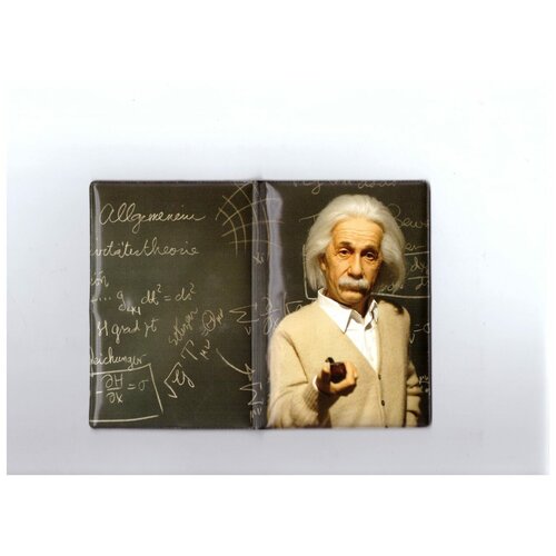 Обложка для документов / Обложка для паспорта &quot;Эйнштейн&quot;, ПВХ Филькина Грамота коричневого цвета