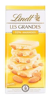 Белый шоколад Lindt LES GRANDES ALMONDS 32% с Миндалем, 150 г (Из Финляндии) - фотография № 8