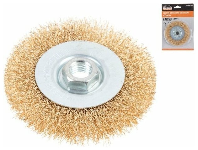 Щетка для ушм диск на болгарку гофра 100 мм M14 GEPARD (GP0892-100)