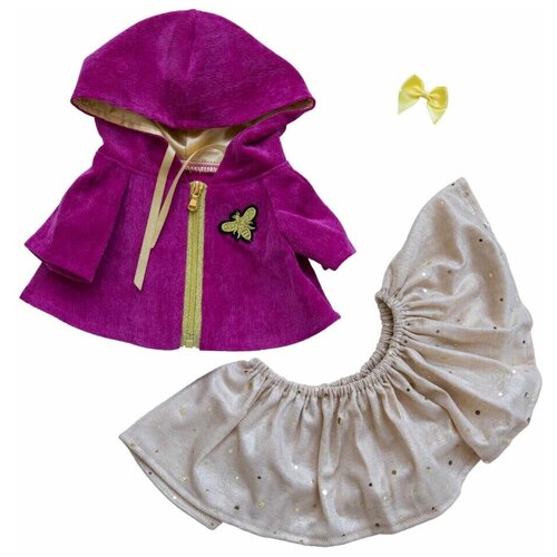 Одежда для кошечки Ли-ли - Куртка с пчелкой и юбка, 27 см