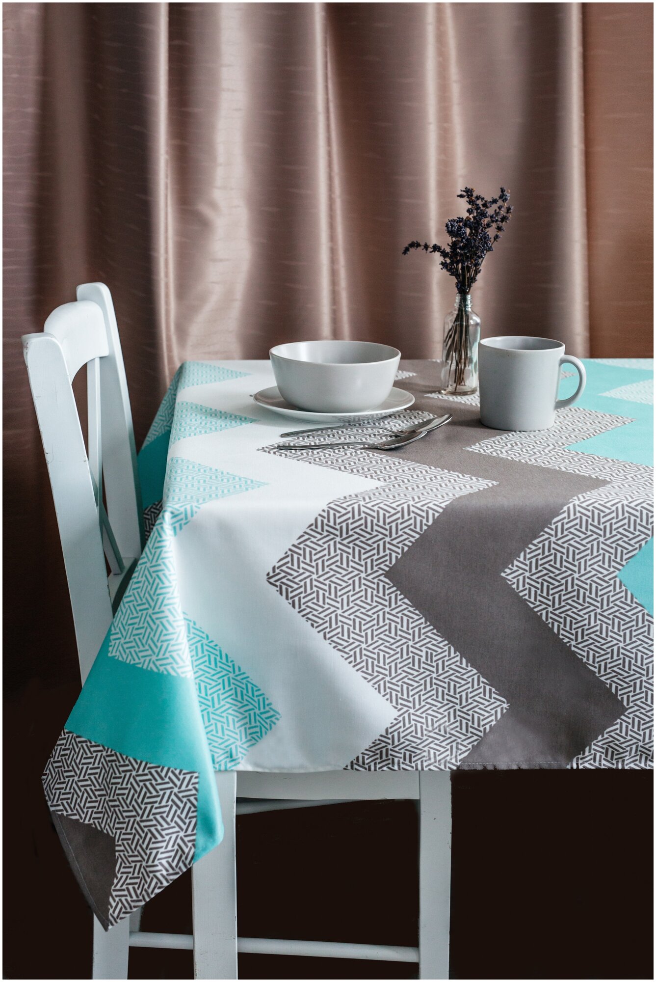 фото Скатерть столовая прямоугольная 5101 Грета