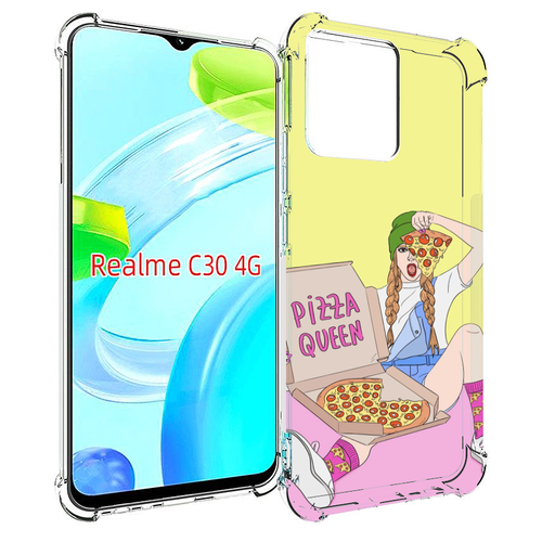 Чехол MyPads королева-пиццы женский для Realme C30 4G / Narzo 50i Prime задняя-панель-накладка-бампер