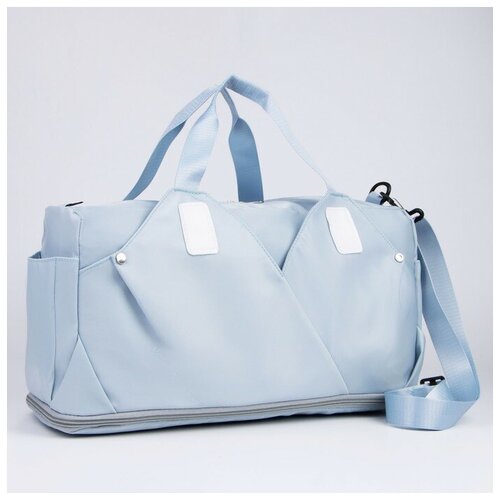 фото Сумка спортивная на молнии с увеличением, 4 наружных кармана, цвет голубой nazamok