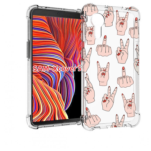 Чехол MyPads разные-ручки для Samsung Galaxy Xcover 5 задняя-панель-накладка-бампер