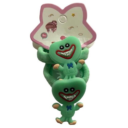 Резинки/ для волос детские 2 шт салатового цвета / аксессуары / набор для волос / детские резинки для волос / резинки для волос детские набор /