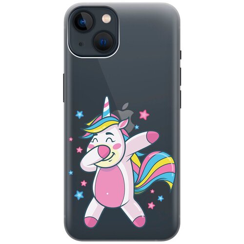 Силиконовый чехол на Apple iPhone 14 / Эпл Айфон 14 с рисунком Unicorn Dab силиконовый чехол на apple iphone 14 pro эпл айфон 14 про с рисунком unicorn dab soft touch розовый