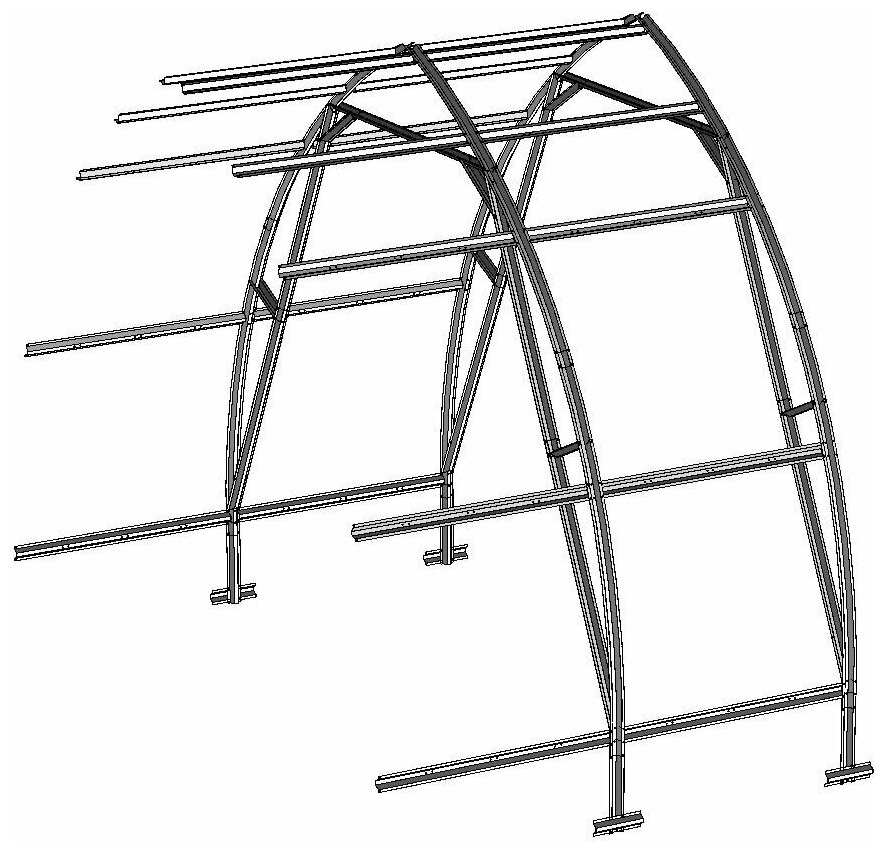 Каркас вставки к теплице "Дачная Стрелка Люкс 3" 2м (упаковано в коробку) без укрывного материала