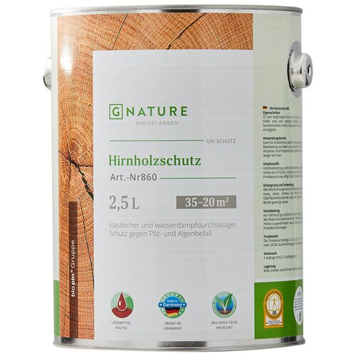 GNature 860, Hirnholzschutz Состав для защиты торцов на основе масла и смол 2,5 л