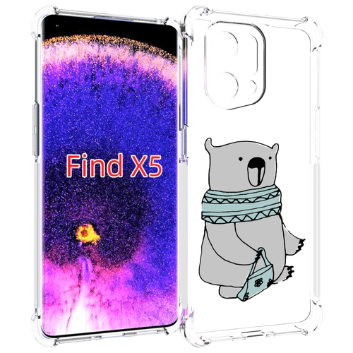 Чехол MyPads Модный медведь для Oppo Find X5 задняя-панель-накладка-бампер