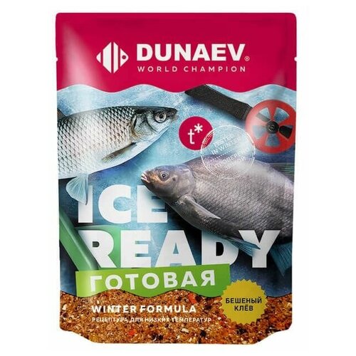 прикормка dunaev ice ready 0 5кг плотва 2шт Прикормка DUNAEV iCE-READY 0.5кг Универсальная Черная