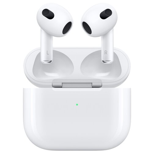 Беспроводные наушники Apple AirPods 3 Lightning Charging Case, белый new airpods 3 case airpods 3 cover silicone cute soft earphone cover for apple airpods 3rd headphone earpods case charging box